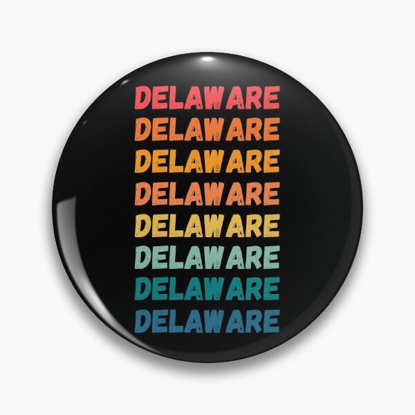 Artikelvorschau, DELAWARE - herhaalde retro vintage zonsondergangkleuren met een verontrust ontwerpeffect Grafisch T-shirt | Essentieel T-shirt entworfen und verkauft von printdot.