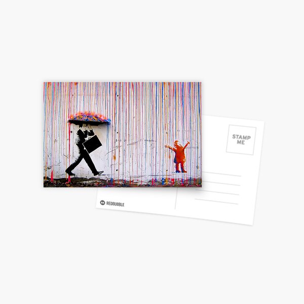 Item preview, Banksy Colorful Rain  designed and sold by SharpWallArts.