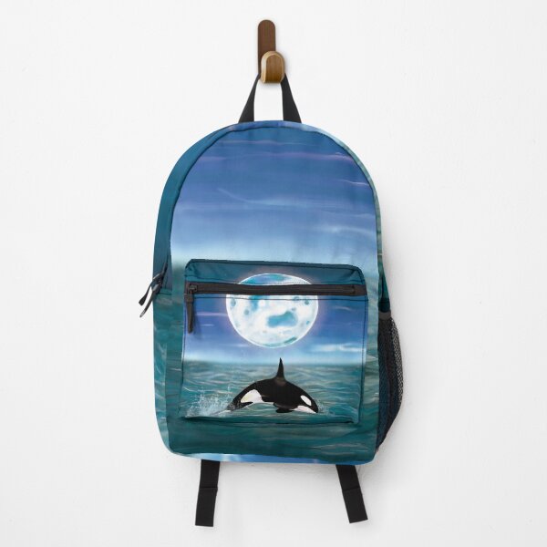 Item preview, Killer whale swimming on full moon light designed and sold by Brushes with Nature.