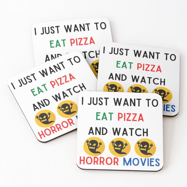 Item preview, I Just Want To Eat Pizza And Watch Horror Movies designed and sold by Chanchane Store.