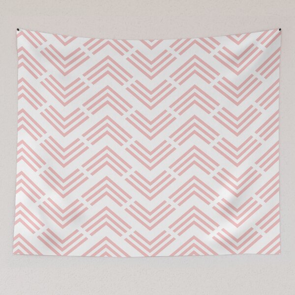 Item preview, Pastel Pink and White Chevron Arrow Pattern 2022 Color Summer Hue - Shade - Colour Pantone First Blush 13-2003 designed and sold by ColorOfTheYears.