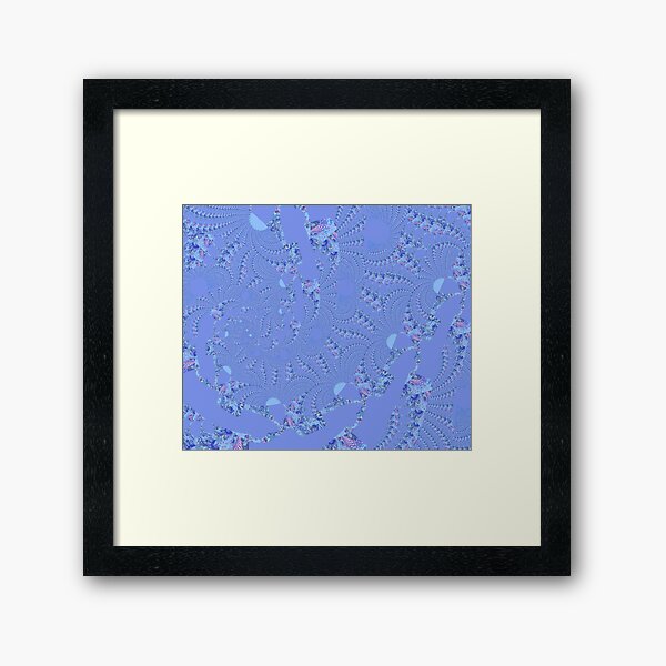 "Frenneti (Ultramarine Violet)" V.4- Psychedelic/ Organism fractal wave pattern digital painting by The Raumier Framed Art Print