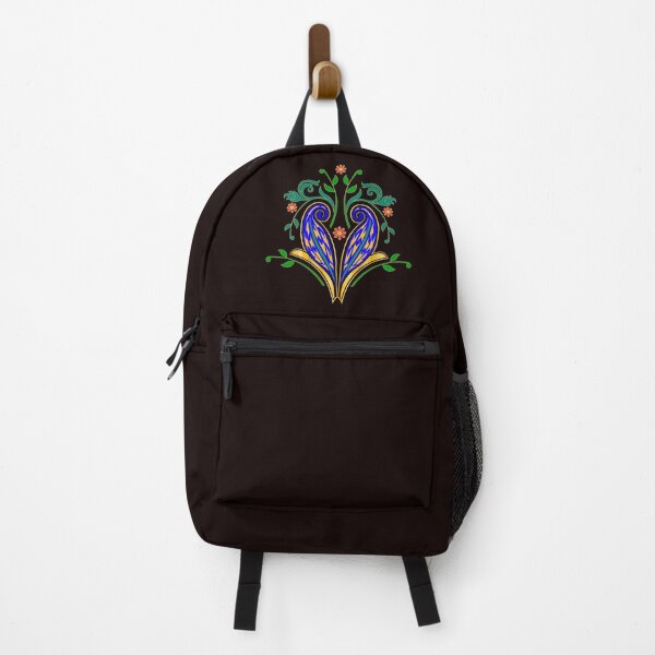 Item preview, Abstract blue flower with golden leafs design designed and sold by crevettedesign.