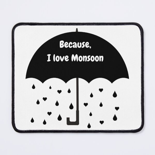 Artikel-Vorschau von Regenschirm mit Herztropfen "Weil ich Monsoon liebe" -Schwarzer Regenschirm, designt und verkauft von SheetalMourya.