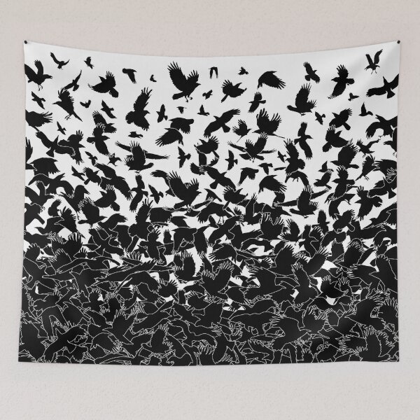 Item preview, Raven Crow Flying Birds Abstract Goth Halloween Pattern designed and sold by GrandeDuc.
