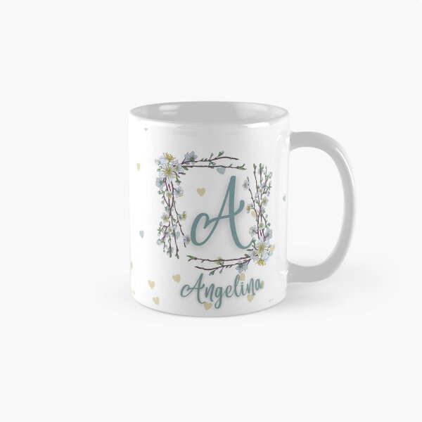 Aperçu de l'œuvre Angelina name mug créée et vendue par nobleandbright.