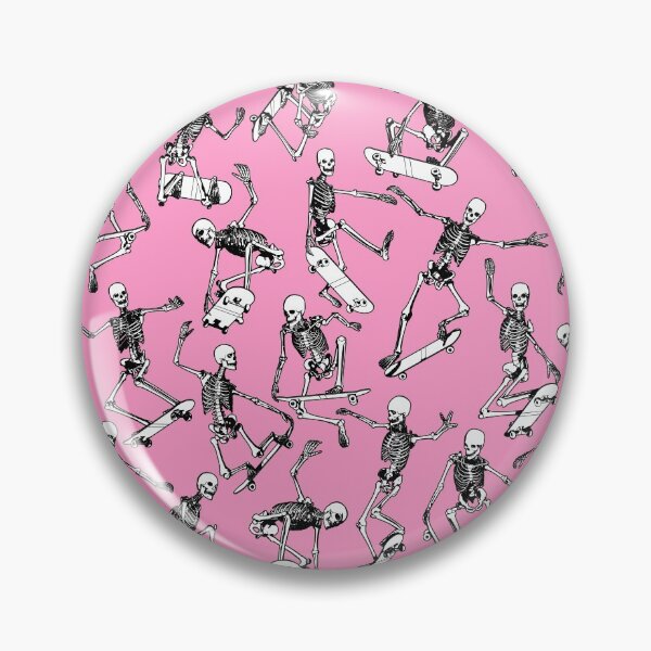 Artikelvorschau, Skateboarding Skater Goth Skeletons Halloween Pattern Pink entworfen und verkauft von GrandeDuc.