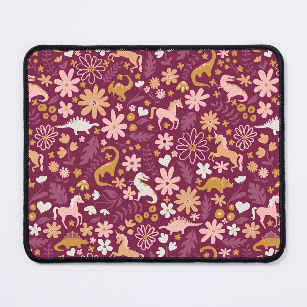 Item preview, Dinosaurs + Unicorns on Burgundy designed and sold by latheandquill.