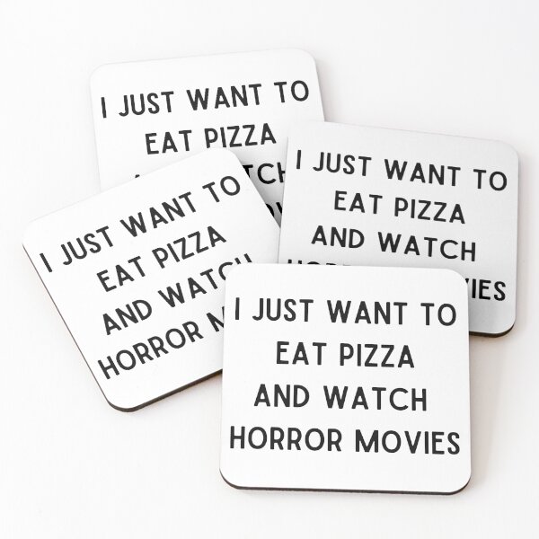 Item preview, I Just Want To Eat Pizza And Watch Horror Movies designed and sold by Chanchane Store.