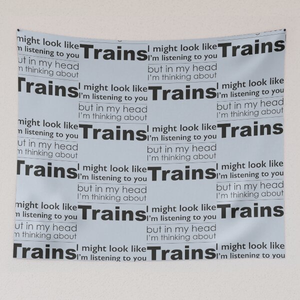Item preview, Listening, but thinking of Trains  designed and sold by UndertheMoonSVG.