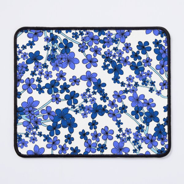Item preview, Blue Floral Design on white background designed and sold by ABInspired.