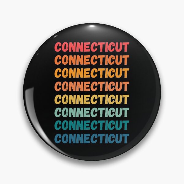 Artikelvorschau, CONNECTICUT- herhaalde retro vintage zonsondergangkleuren met een verontrust ontwerpeffect Grafisch T-shirt | Essentieel T-shirt entworfen und verkauft von printdot.