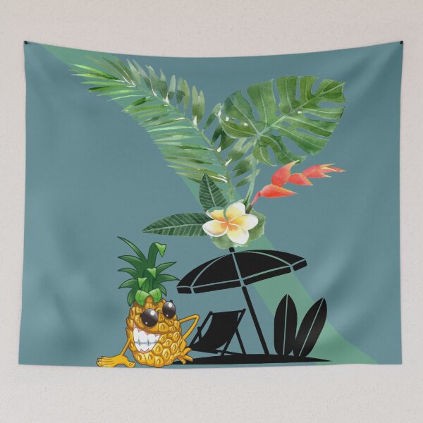Item preview, A pineapple relaxes at the beach designed and sold by Karine Dupras.