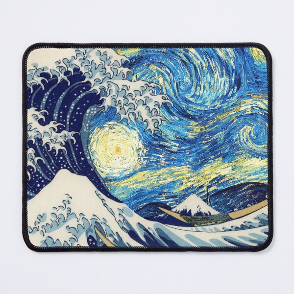 Item preview, The great wave off kanagawa with starry night designed and sold by Nishad4.