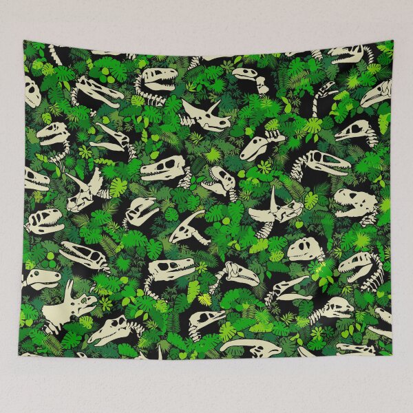 Item preview, Paleontology Dinosaur Lover Fossil Dino Skull Jungle Pattern designed and sold by GrandeDuc.