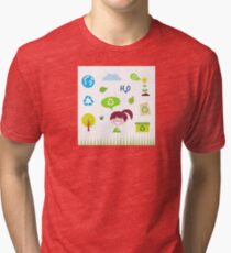 Recycle, nature and ecology icons isolated on white background Tri-blend T-Shirt