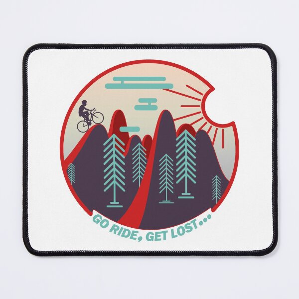 Item preview, Cyclist Climbing Hills Late Summer Colors designed and sold by RabeDesigns.