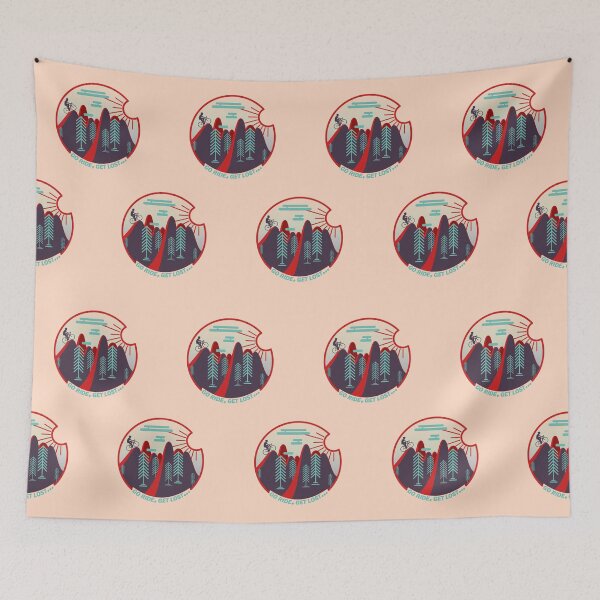 Item preview, Cyclist Climbing Hills Late Summer Colors designed and sold by RabeDesigns.