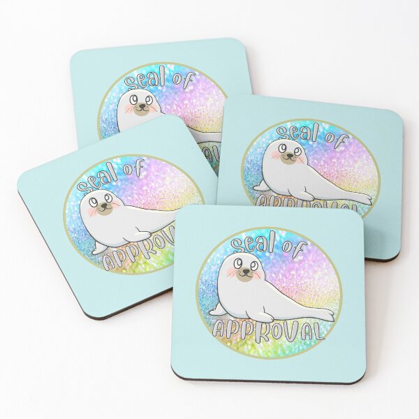Item preview, Seal Of Approval Rainbow Glitter-  Cute and Funny Animal Pun designed and sold by ViewerEqualsPhoton.