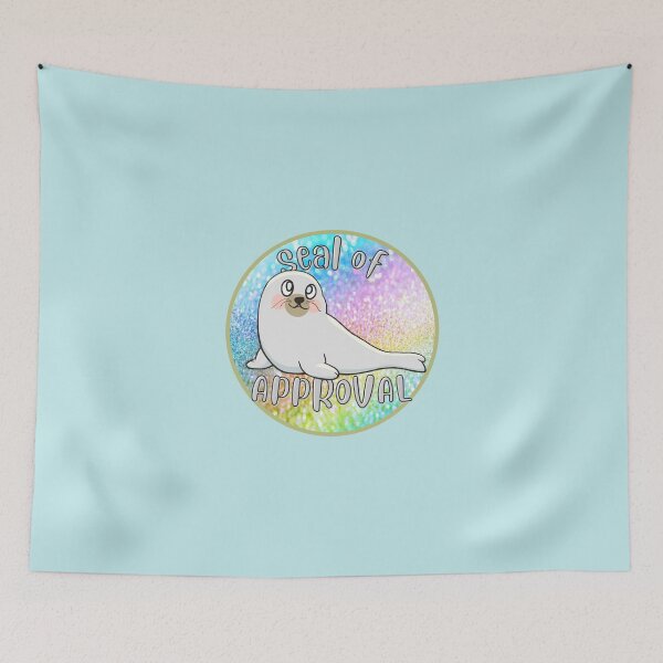 Item preview, Seal Of Approval Rainbow Glitter-  Cute and Funny Animal Pun designed and sold by ViewerEqualsPhoton.