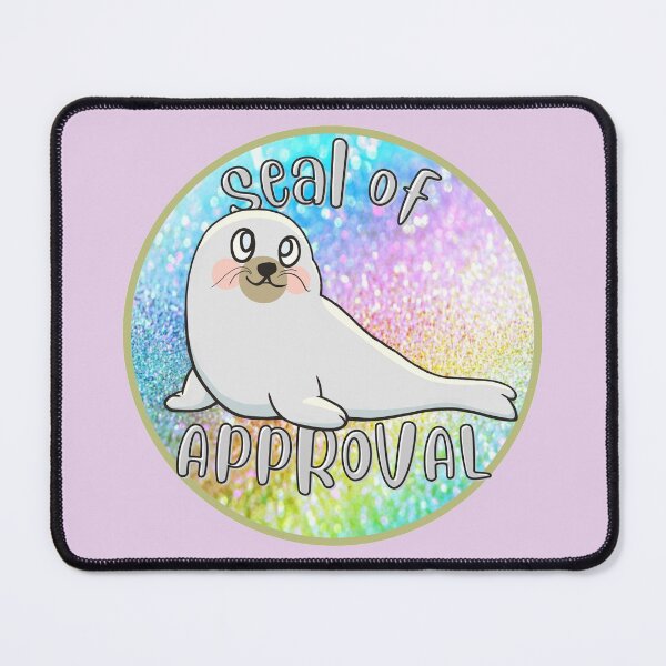 Item preview, Seal Of Approval Rainbow Glitter Pink- Cute and Funny Animal Pun designed and sold by ViewerEqualsPhoton.