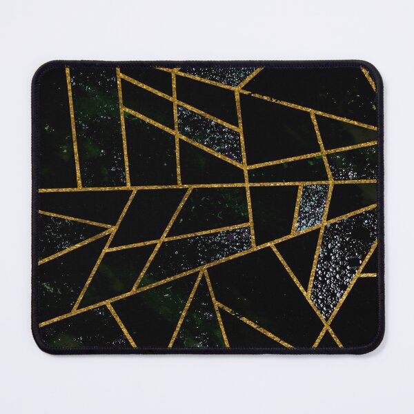 Item preview, Abstract #438 Gold, Onyx, Blue & Green designed and sold by Rockett Graphics.