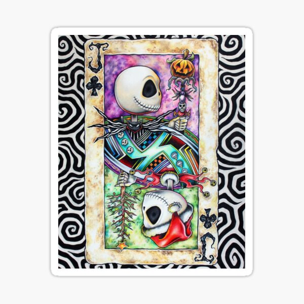 Jack Skellington as Jack of Clubs Sticker