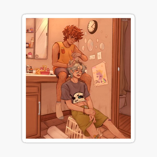 Item preview, reki and langa dyeing hair designed and sold by cryptidmullet.