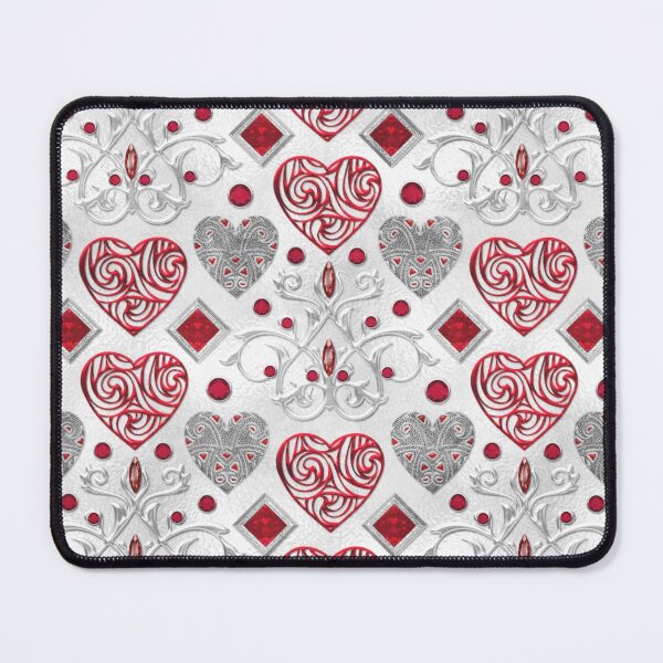 Item preview, Valentine Watercolor Red & Silver Hearts designed and sold by ReesDesigns.