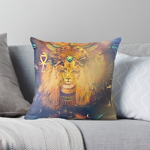 Goddess Sekhmet Throw Pillow