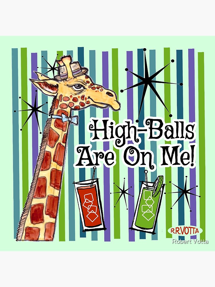 Thumbnail 5 of 5, Coasters (Set of 4), High-Balls Are On Me Squared Design designed and sold by Proclivities.