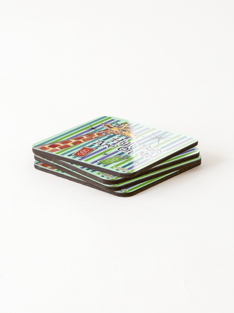Thumbnail 4 of 5, Coasters (Set of 4), High-Balls Are On Me Squared Design designed and sold by Proclivities.