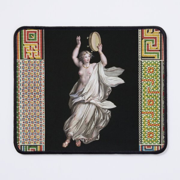 Item preview, DANCING MAENAD HOLDING TIMBREL WITH BELLS ,ANTIQUE ROMAN PAINTING WITH POMPEII MOSAICS PATCHWORK  designed and sold by BulganLumini.