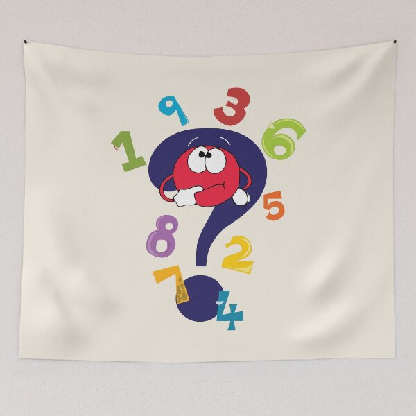 Item preview, Question mark funny face numbers for cute cool kids on First day in kindergarten designed and sold by Alice-Elgawi.