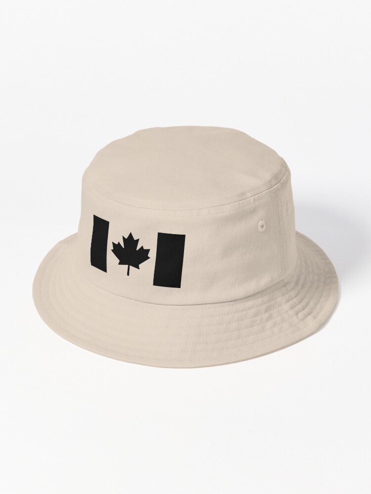 Imagen 1 de 6, Gorro de pescador con la obra Una versión con la bandera canadiense negra, diseñada y vendida por Garaga.