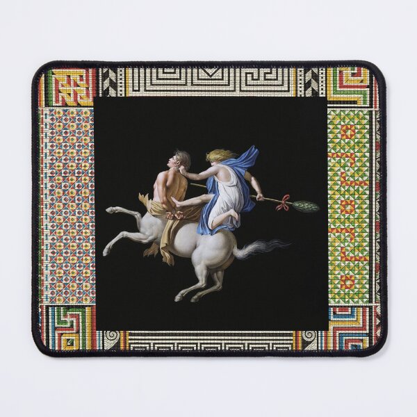 Item preview, MAENAD JUMPING BACK OF A CENTAUR ,ANTIQUE ROMAN PAINTING WITH POMPEII MOSAICS PATCHWORK  designed and sold by BulganLumini.