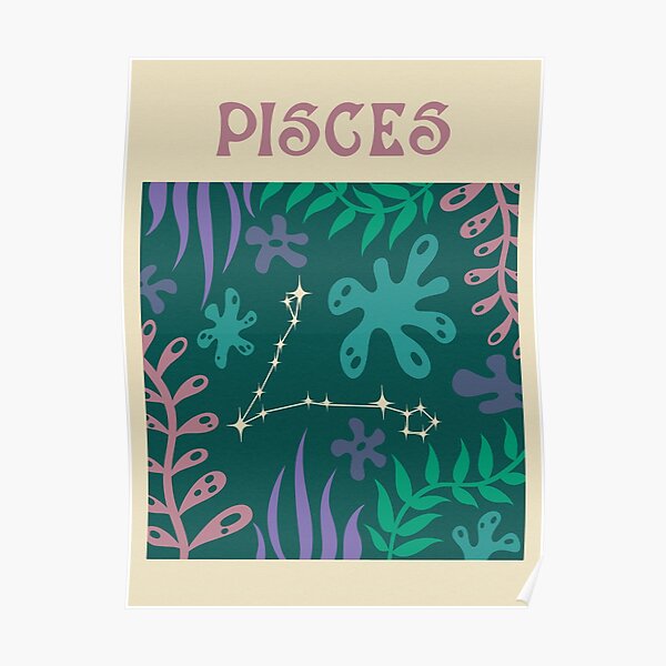 Abstract Pisces Zodiac Poster