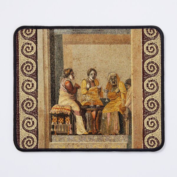 Item preview, ANTIQUE ROMAN MOSAICS ,GREEK COMEDY THEATER SCENE WITH MASKS designed and sold by BulganLumini.