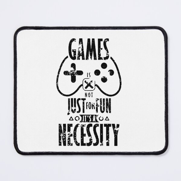 Item preview, Games is Not Just For Fun Its a Necessity - Wording Text Slogan with Controller Pad & Symbols Black designed and sold by WearWolfDesigns.