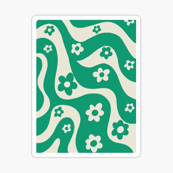 Green and white Sticker