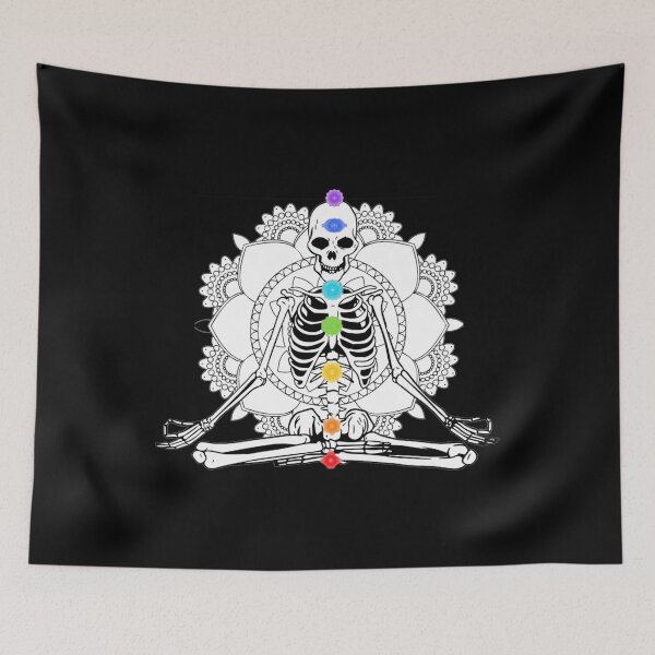 Item preview, Chakra Mandala Meditating Skeleton designed and sold by ghazalish.