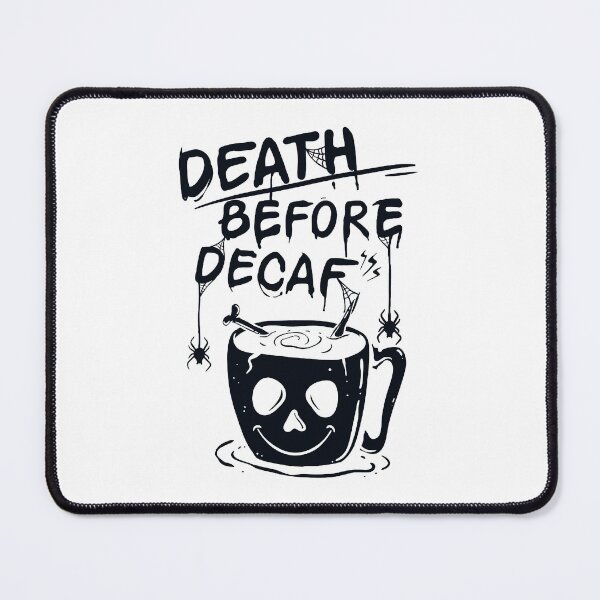 Item preview, Death Before Decaf Coffee - Slogan Text Handwritten with Spiders Bones and a Skull Mug designed and sold by WearWolfDesigns.