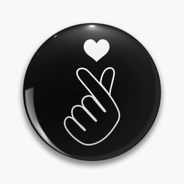 Item preview, KPOP Finger Heart Symbol - Black designed and sold by thelustrous.