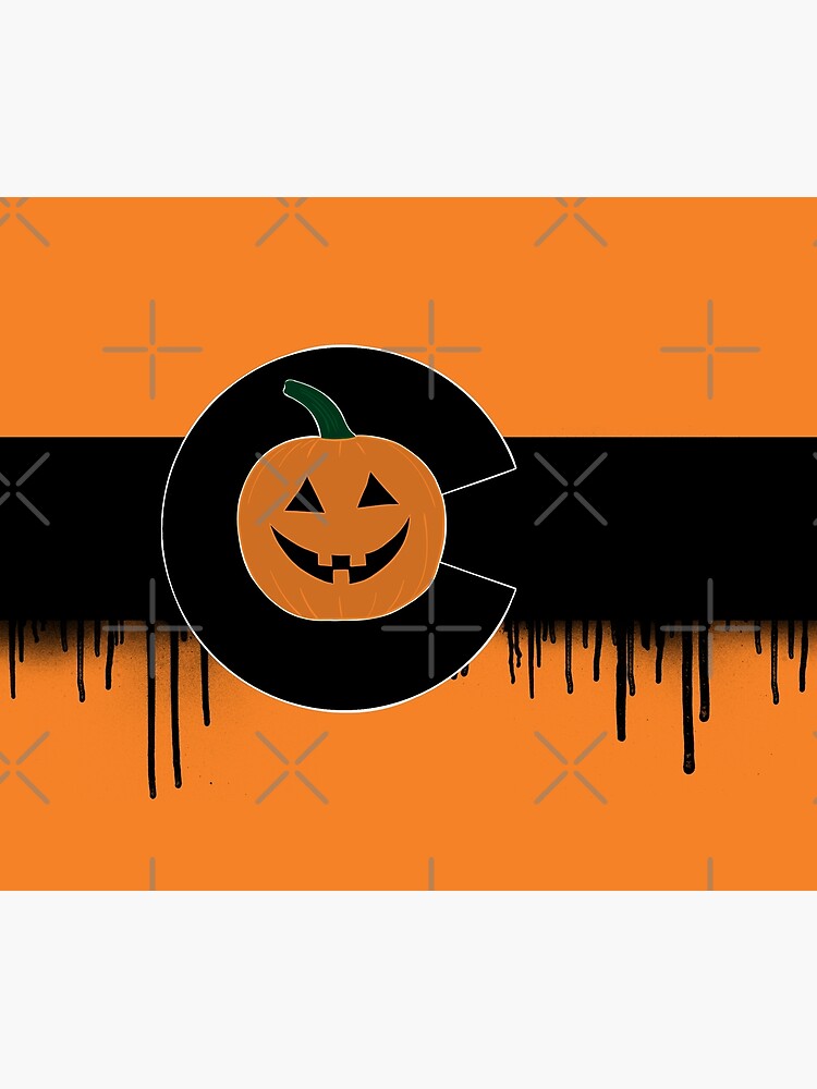 Happy Colo-ween Drippy Flag Orange Pumpkin by that5280lady