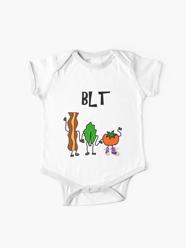 Thumbnail 1 of 2, Baby One-Piece, Funny Bacon, Lettuce, and Tomato Cartoon Characters designed and sold by naturesfancy.