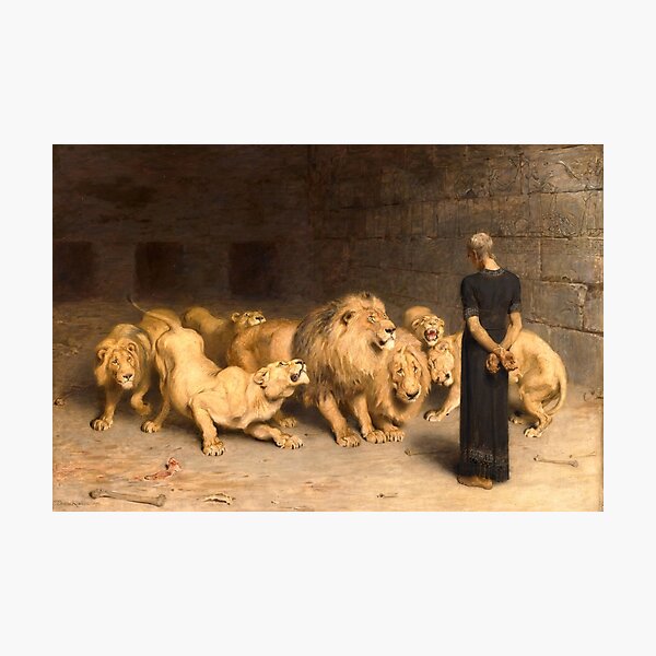 Item preview, Daniel In The Lions Den 1872 By Briton Riviere designed and sold by JDesigningMO.