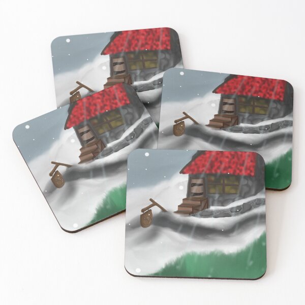 Item preview, Snowy medieval tavern and inn designed and sold by BerryShyKittens.