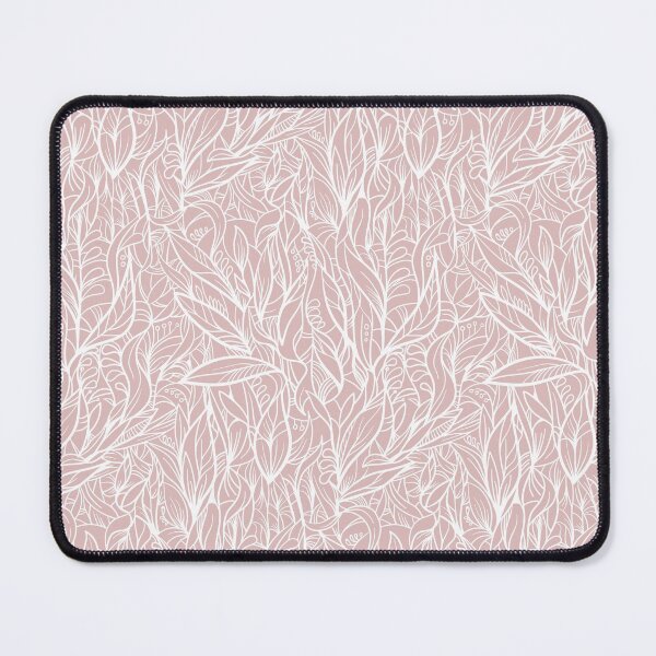 Item preview, White decorative leaves on a blush pink background designed and sold by Olga Lashko.