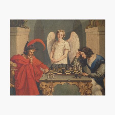 Artikel-Vorschau von Faust und Mephistopheles beim Schachspielen, designt und verkauft von JDesigningMO.