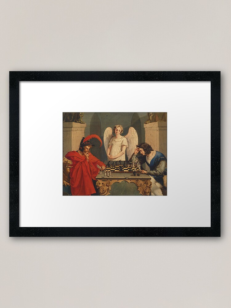  Faust And Mephistopheles Playing Chess Print Poster Vintage  Painting Posters and Prints Canvas Paintings Wall Art Wall Decor Home  Cuadros Unframed (Unframed,12x16inch): Posters & Prints